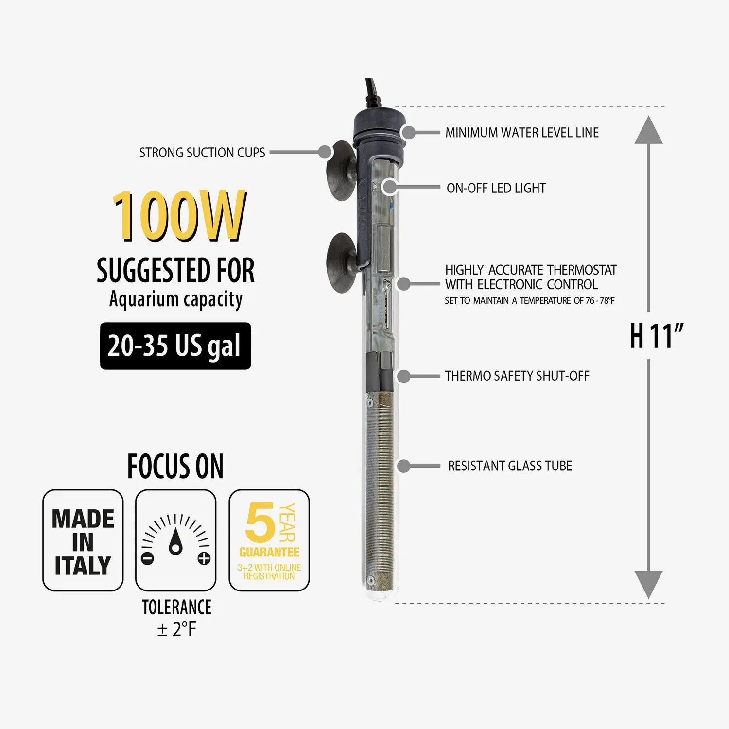 SCUBA Preset Submersible Heater SICCE US