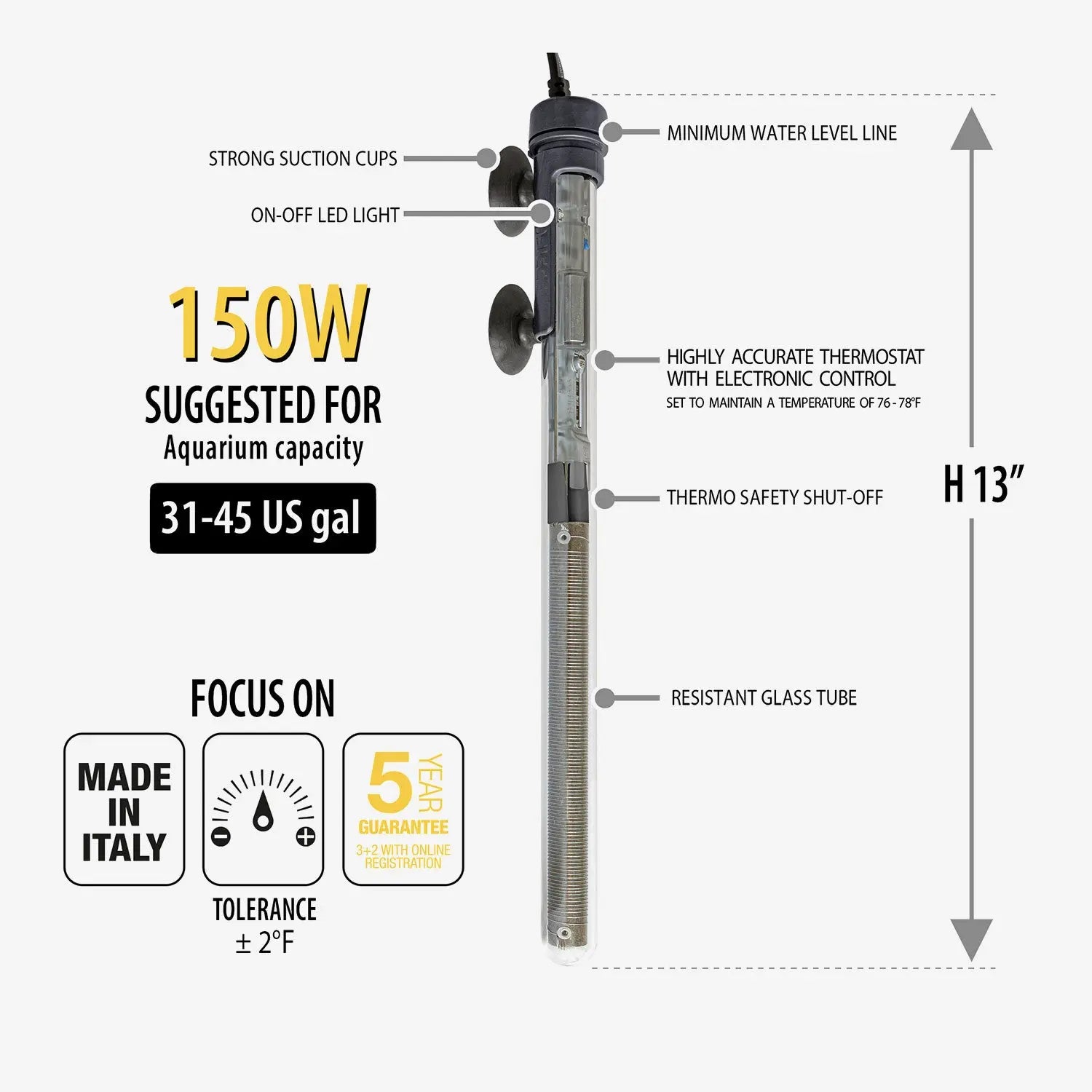SCUBA Preset Submersible Heater SICCE US