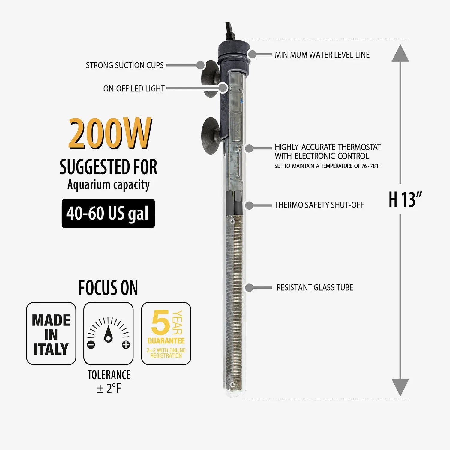 SCUBA Preset Submersible Heater SICCE US