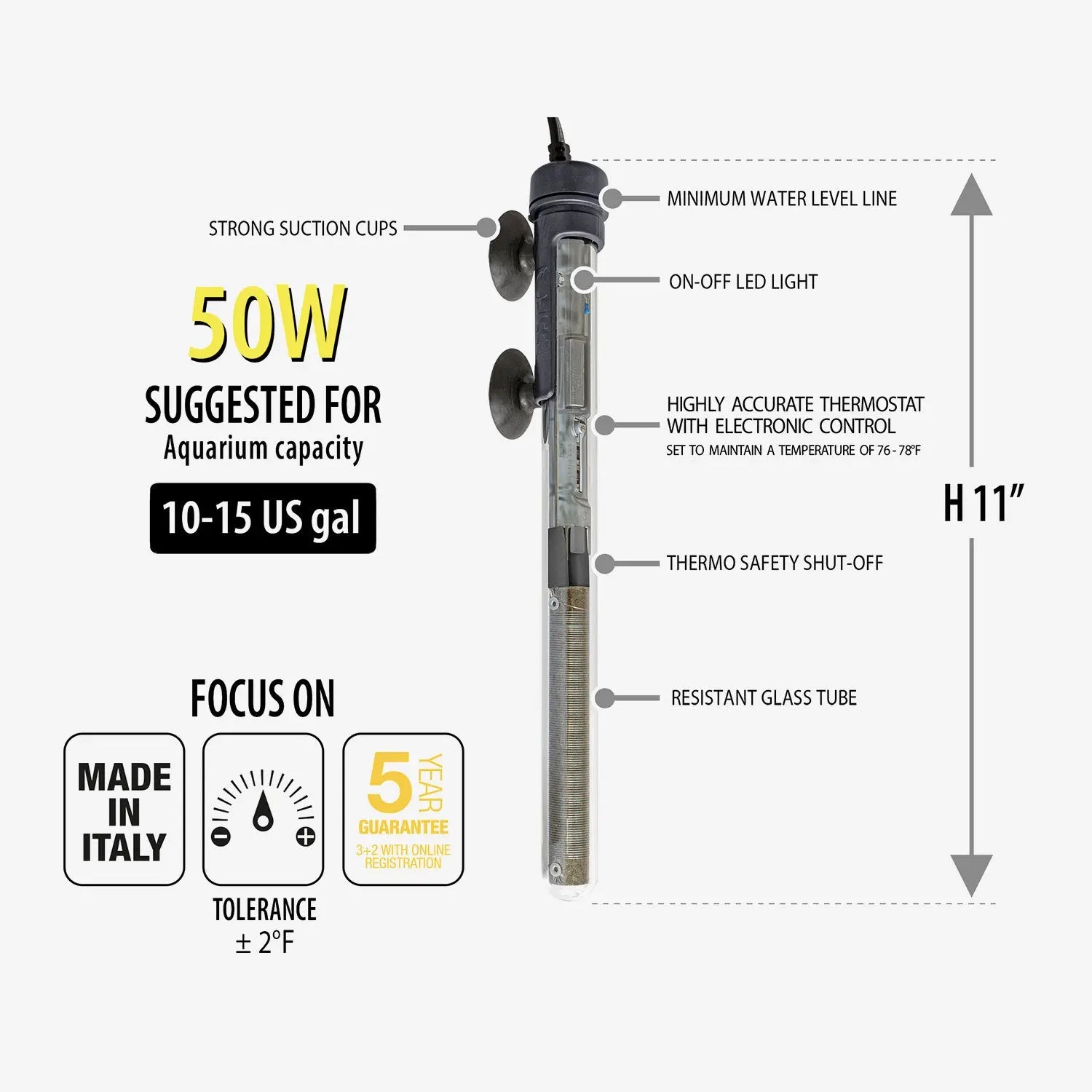 SCUBA Preset Submersible Heater SICCE US