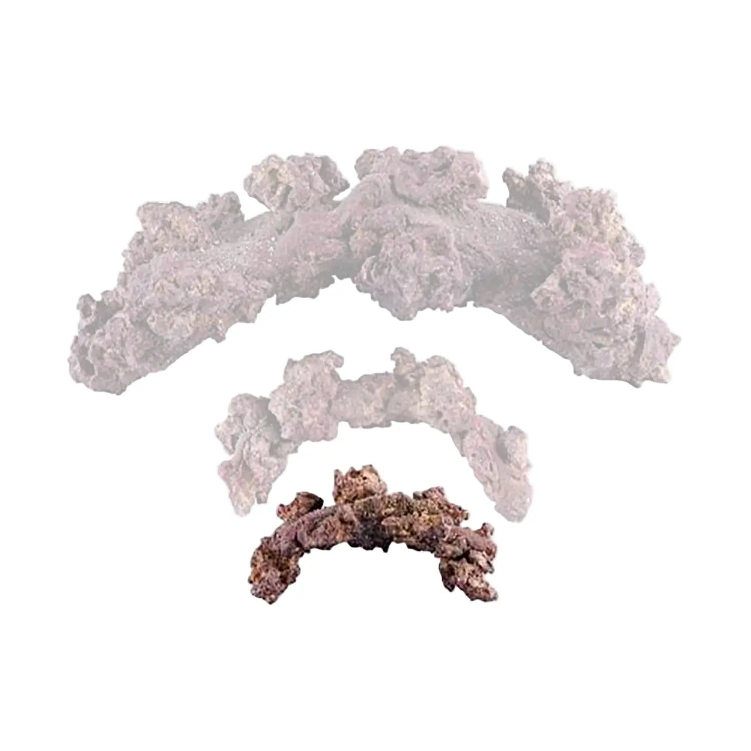 A pack of LifeRock Nano Arch aquarium decorations, featuring beige and brown irregularly shaped rocks designed for aquascaping.