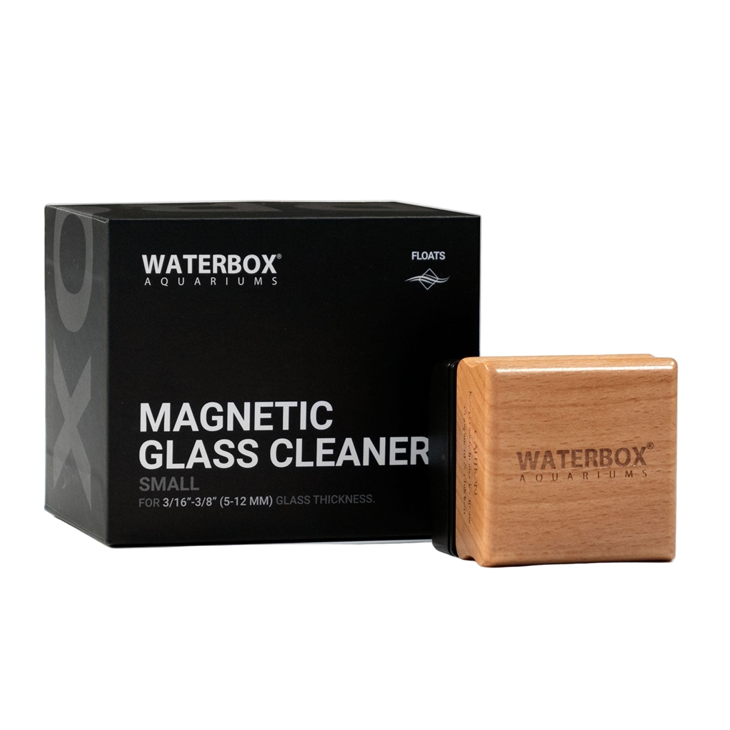 Waterbox Aquariums magnetic glass cleaner with packaging on a white background