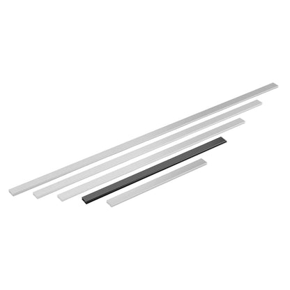 A set of white and black components for a Hydra LED light mounting system, designed for adjusting and mounting lights to aquariums.