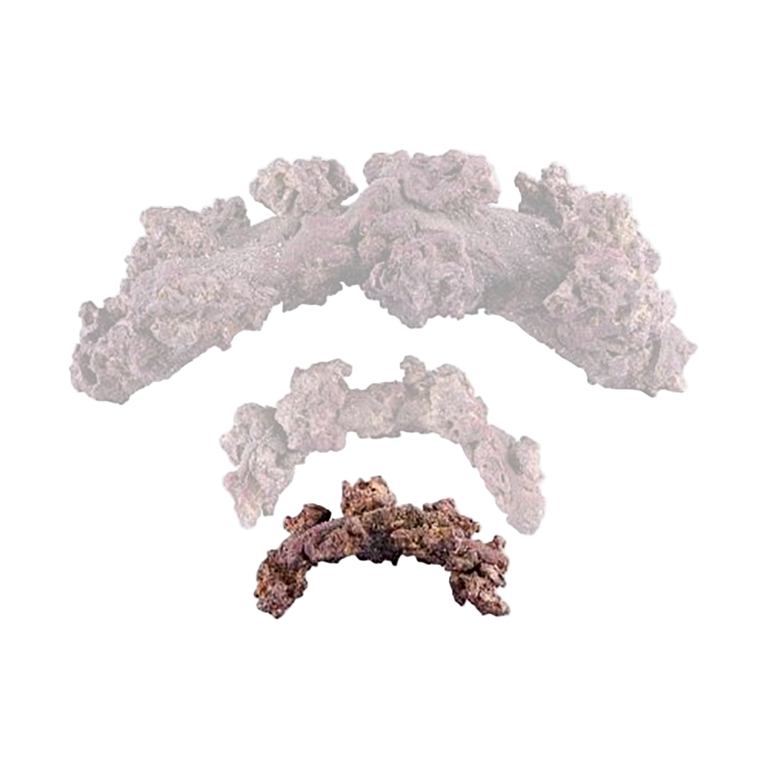 A pack of LifeRock Nano Arch aquarium decorations, featuring beige and brown irregularly shaped rocks designed for aquascaping.